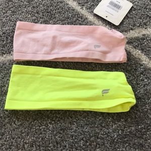 Fabletics Pink and Neon Yellow Headbands
